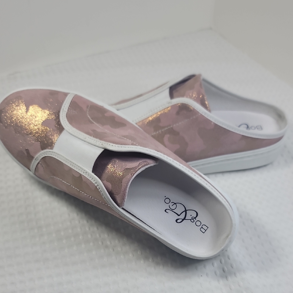 b.o.c. Pink Metallic Camouflage Slip-On Mules